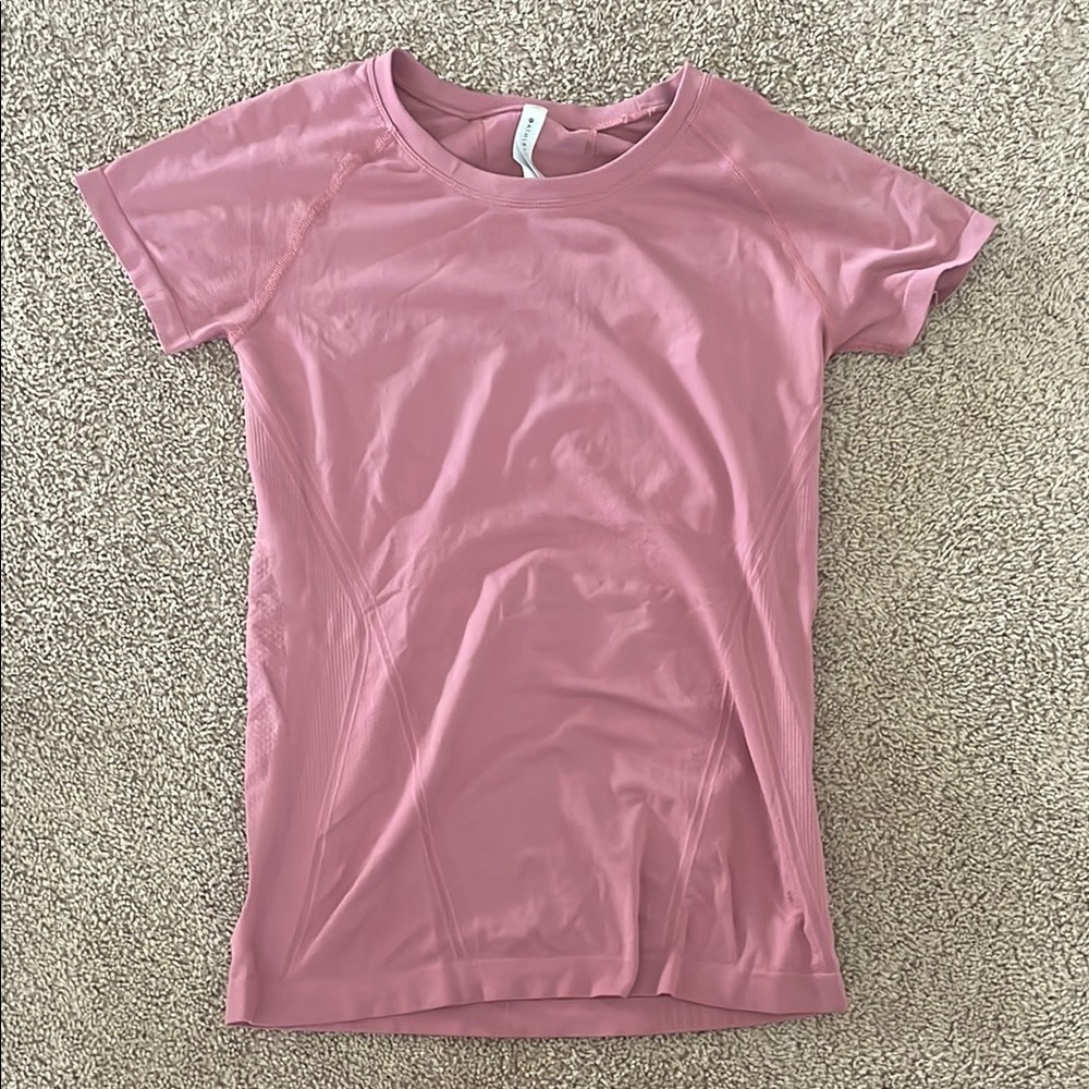 Athleta Pink Fitted Short Sleeve T-Shirt
